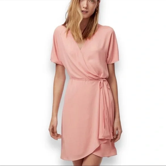 Aritzia | Dresses | Aritzia Pink Asymmetrical Wrap Dress For Wedding Guests | Poshmark Aritzia | Dresses | Aritzia Pink Asymmetrical Wrap Dress For Wedding Guests | Poshmark